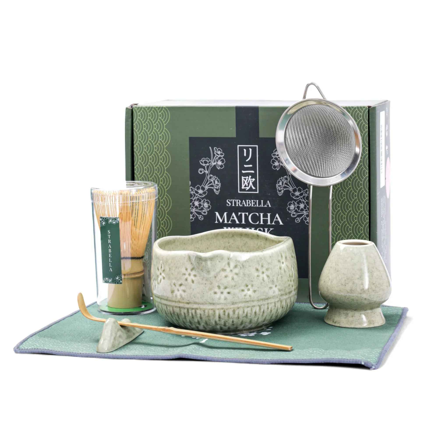 Matcha Whisk Set โ Bamboo Chasen + Ceramic Chawan Gift Set
